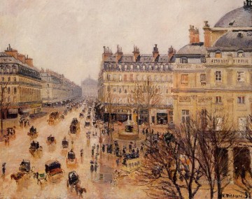 劇場フランセ広場の雨の効果 カミーユ ピサロ Oil Paintings